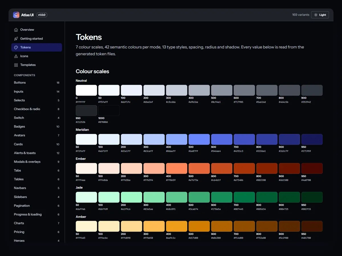 Design tokens: colour scales
