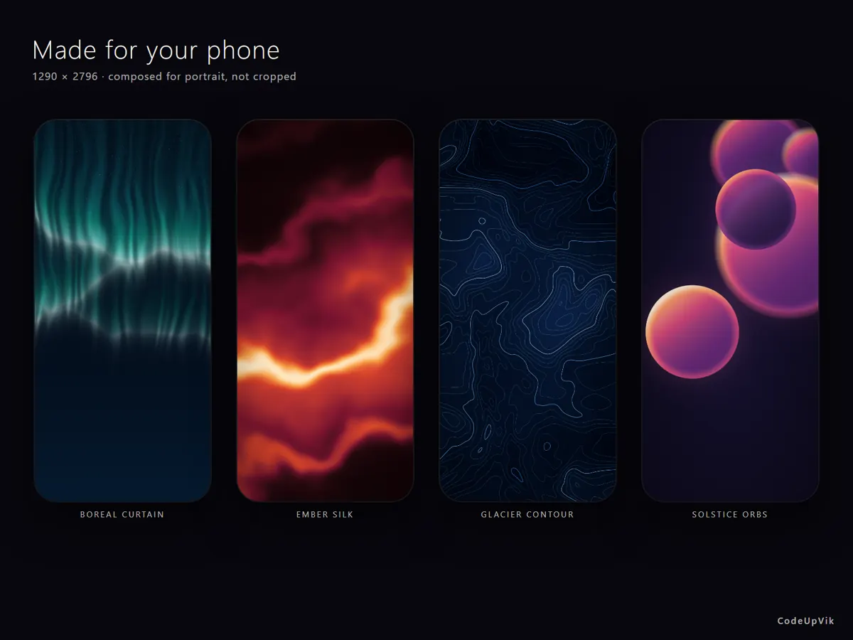 Phone wallpapers composed for portrait