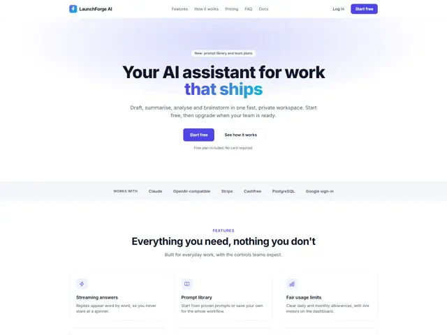 LaunchForge AI — AI SaaS Starter Kit