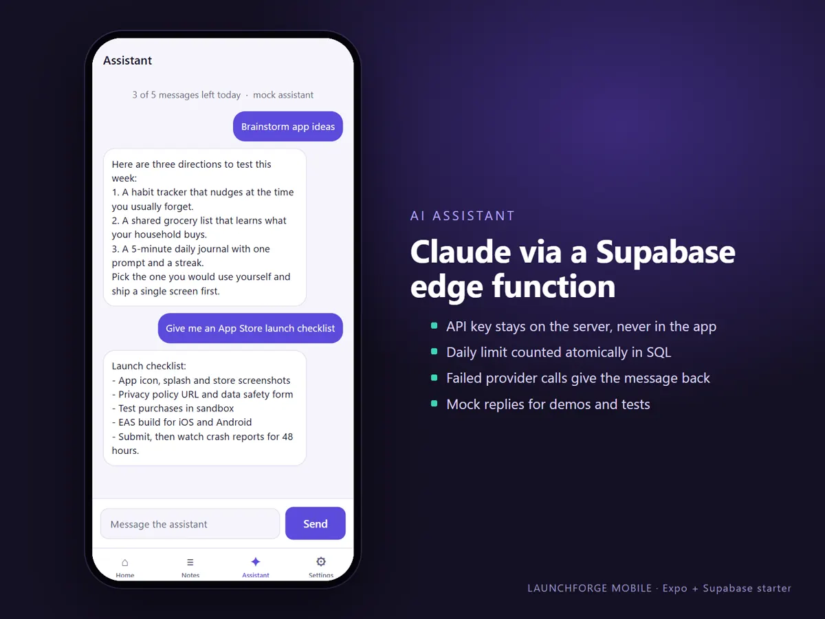 AI assistant chat screen