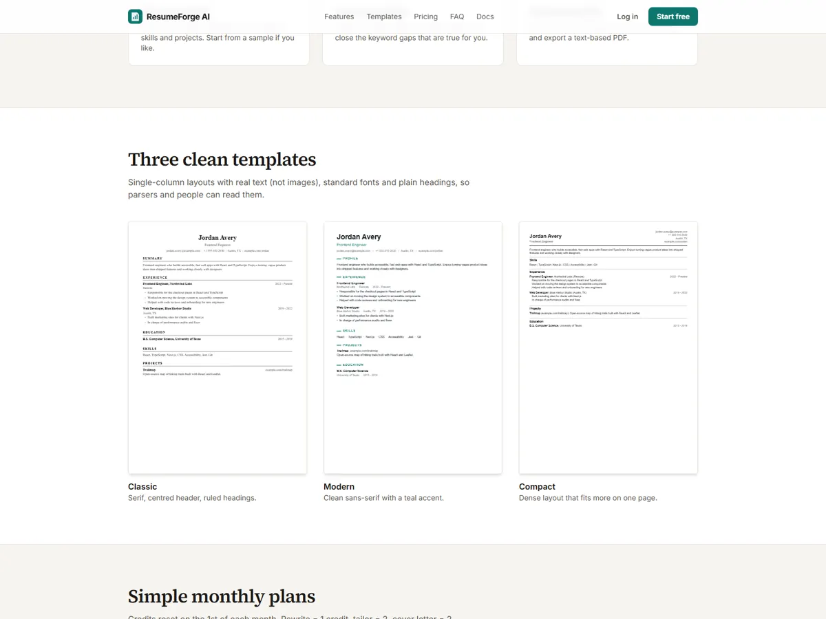 The three ATS-friendly resume templates