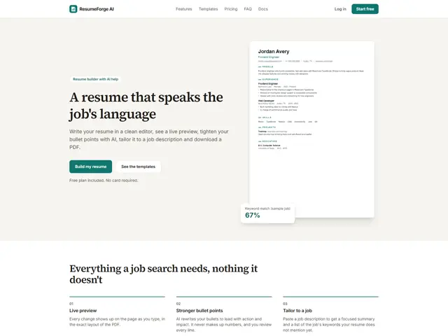 ResumeForge AI — AI Resume SaaS Starter Kit