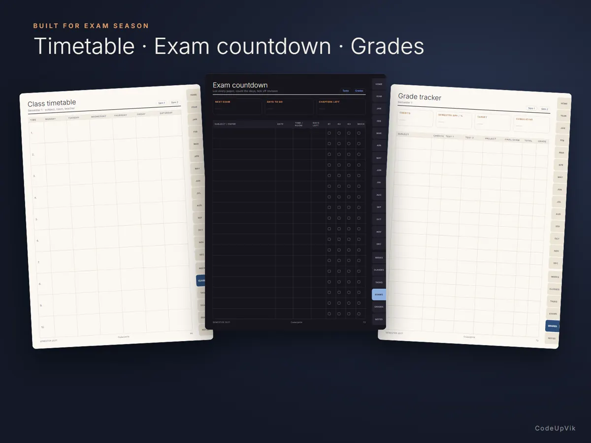 Timetable, assignment and exam tools