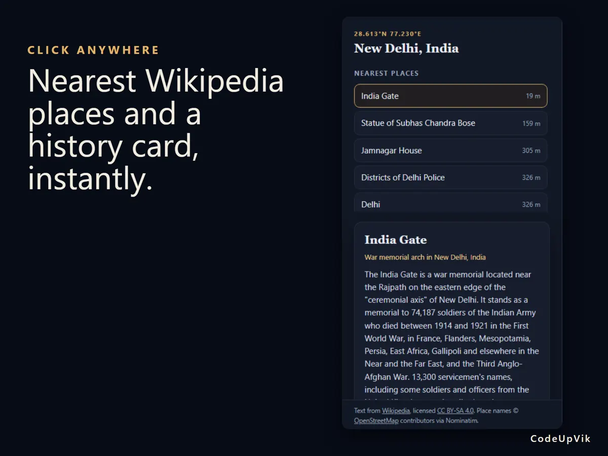 Close-up of a history card